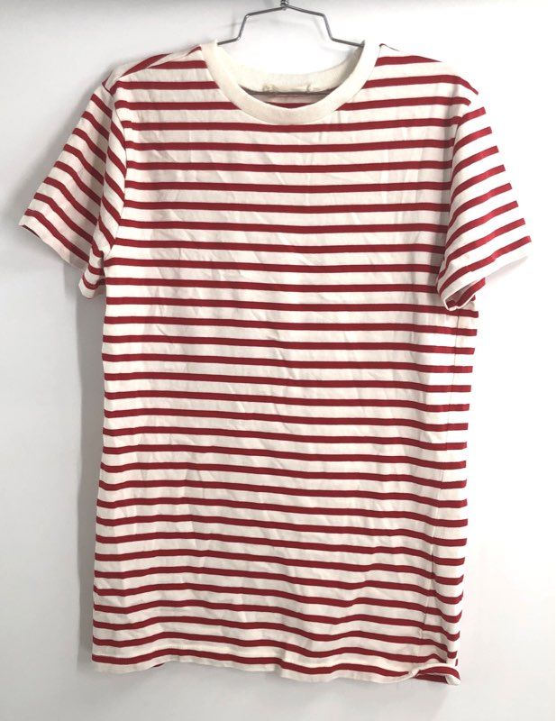 Ellison Women's Red White Striped Short Sleeve Cotton Avara T-Shirt Size M