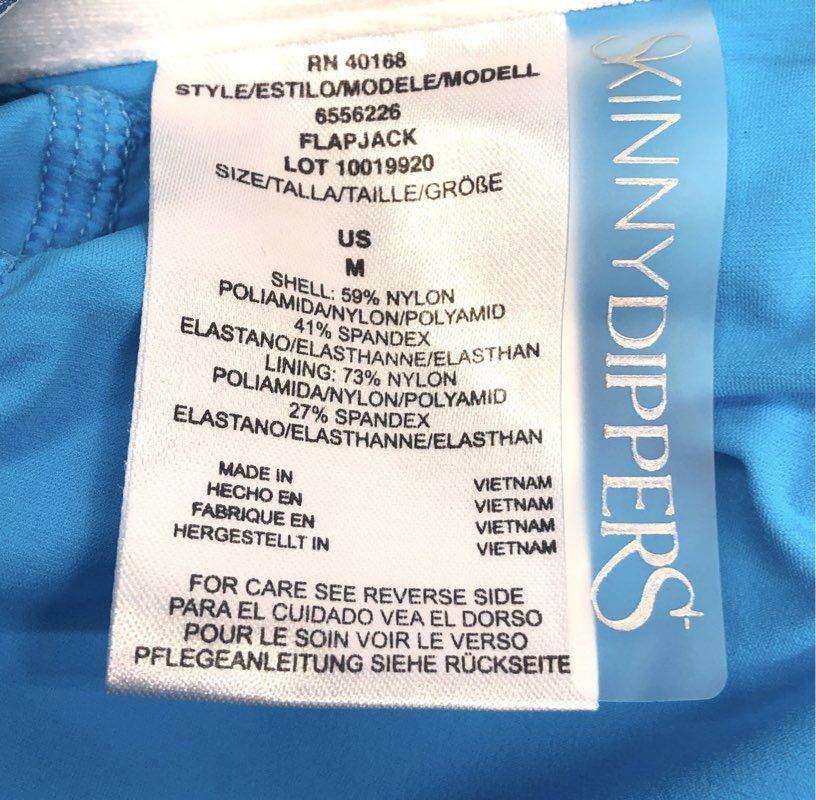 Skinnydippers Women's Flapjack One Piece Swimsuit Blue Multi One Shoulder NWT M