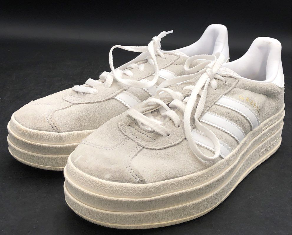 Adidas Gazelle Bold Ivory Cloud Tan Suede Platform Sneakers Womens Size 9.5