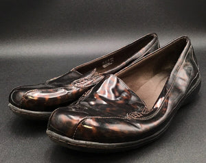 Clarks Women's 26104709 Brown Tortoise Shell Print Slip-On Loafer Flats - Sz 12W