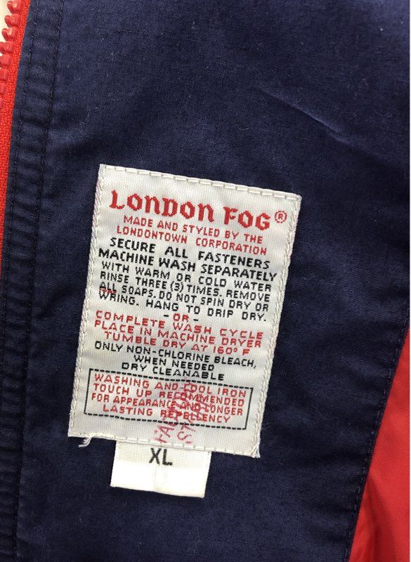 London Fog Men's Red Windbreaker Jacket - Size XL