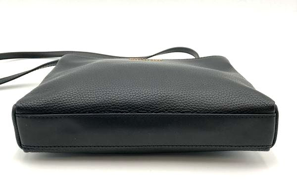 Michael Kors Black Leather Trisha Crossbody Bag Gold Hardware COA