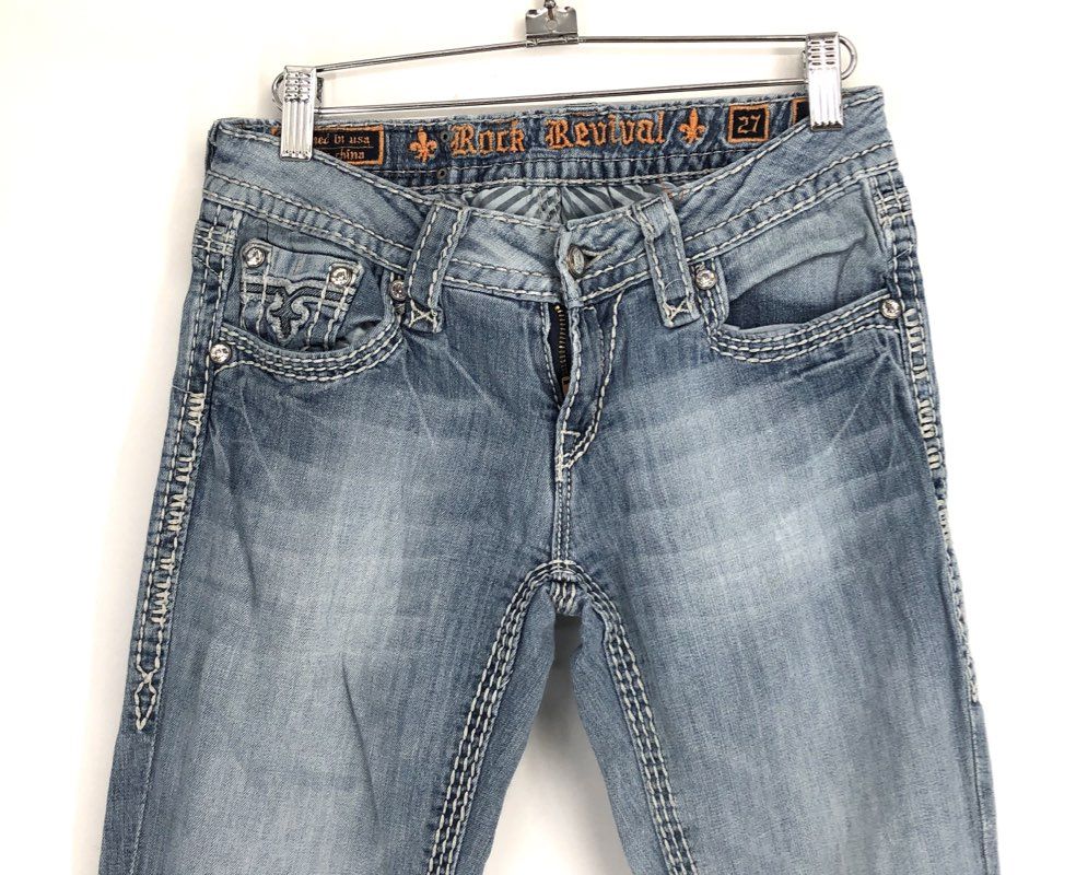 Rock Revival Women's Blue Denim Bootcut Jeans - Size 27