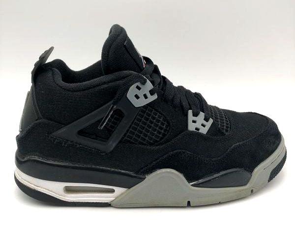 Nike Air Jordan 4 Boy's Retro 'Black Canvas' (GS) Sneakers-Size: 6.5Y (+COA)