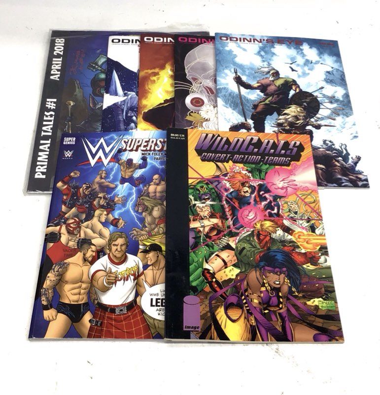 Mixed Modern Comic Book Lot Bad Idea Odinn's Eye WildC.A.T.S WWE 7 Books