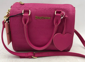 NWT Juicy Couture Women's Raspberry Deboss Logo Speedy Satchel Bag