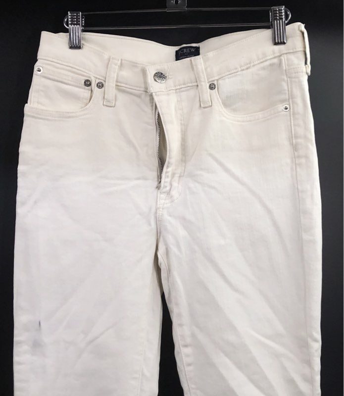 J.Crew Women's High-Rise Skinny Jeans White Stretch Denim NWT Sz 27