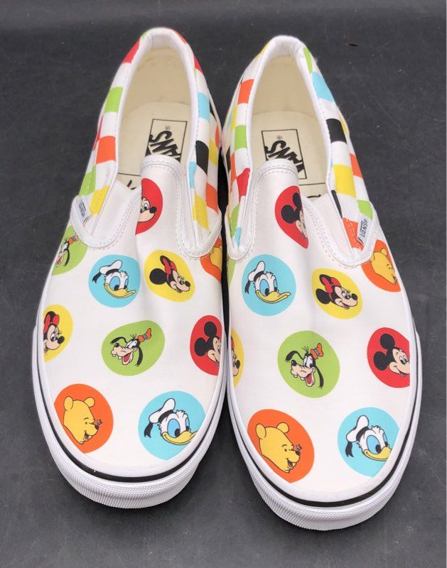 Vans Classic Slip-On Young at Heart Multi Character Print Men's Size 10