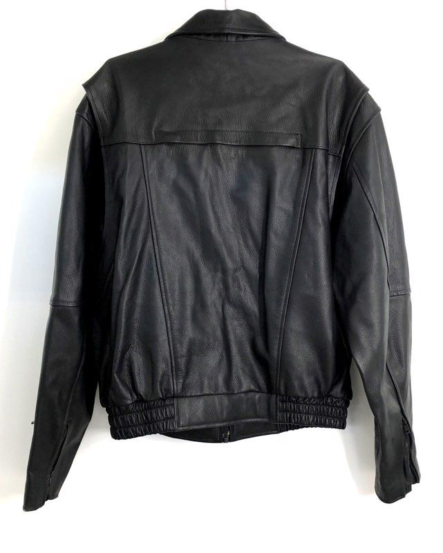 River Road Men's Black Leather Motorcycle Cruiser Jacket Vented Sz 44