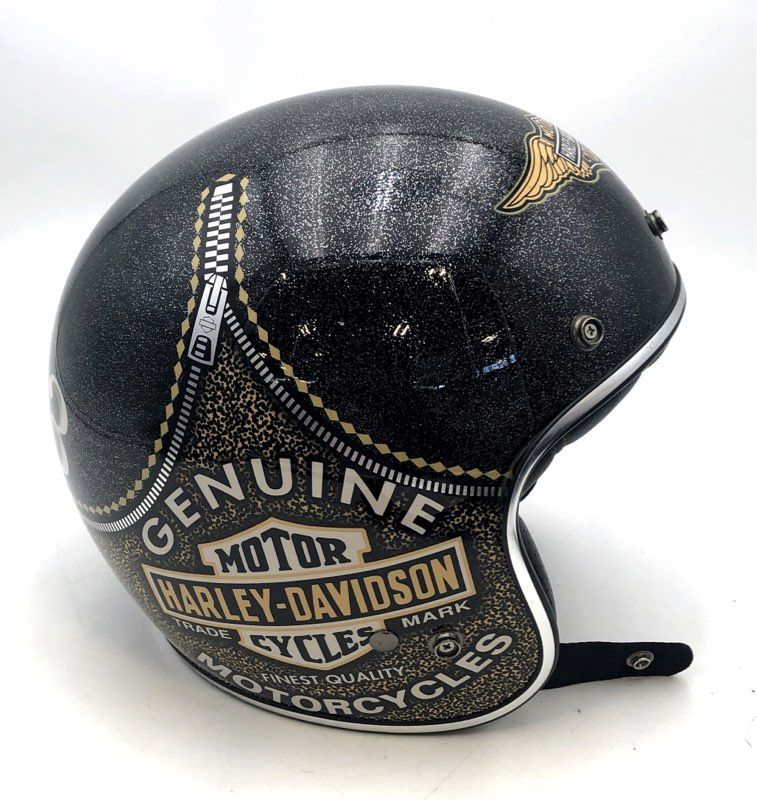Harley-Davidson 1903 Motorcycle Helmet HD-B01 & Leather Gloves Set Sz S/L