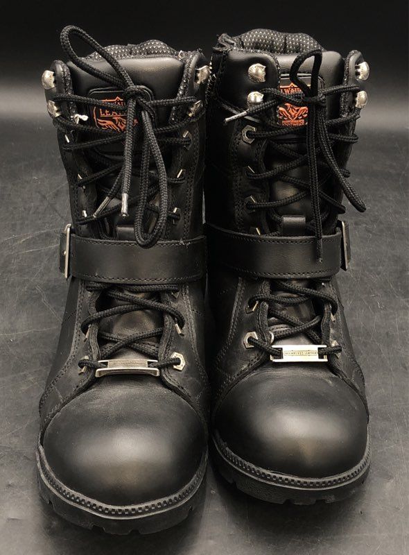 Milwaukee Leather Women's Black Biker Boots - Size 9.5