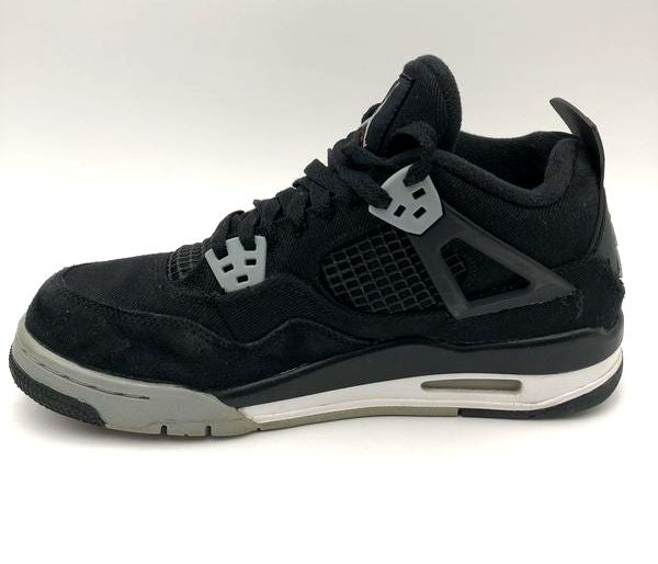 Nike Air Jordan 4 Boy's Retro 'Black Canvas' (GS) Sneakers-Size: 6.5Y (+COA)