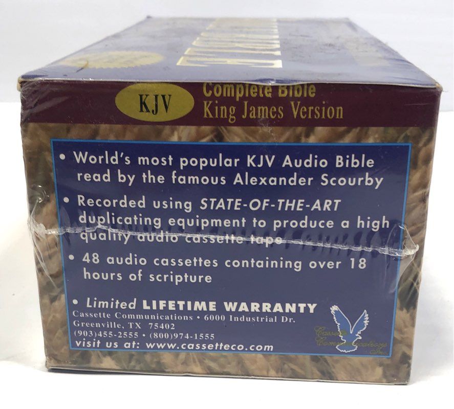 1999 Holy Bible KJV 48 Audio Cassette Tape Box Set Alexander Scourby New Sealed