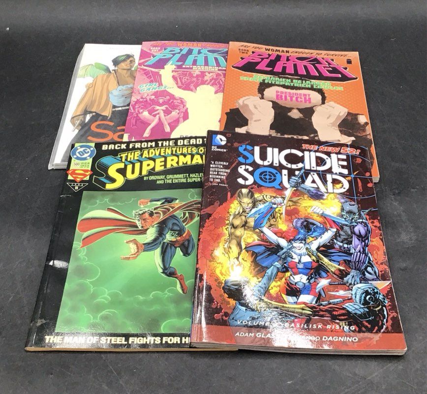 DC Image Comic Lot Superman Suicide Squad Saga Bitch Planet 5 Graphic Novels