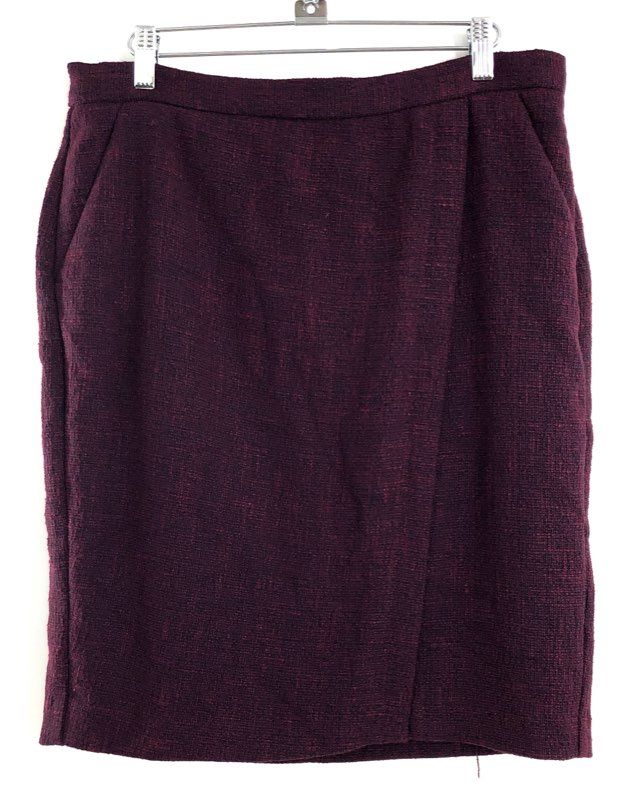 Banana Republic Women's Burgundy Textured Faux Wrap Pencil Skirt NWT Size 10