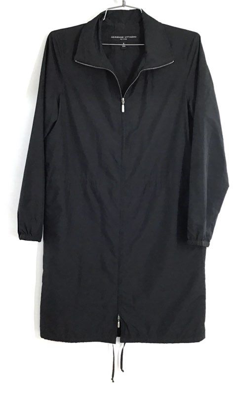 Adrienne Vittadini Women's Petites Black Full Zip Lightweight Jacket Parka Sz S