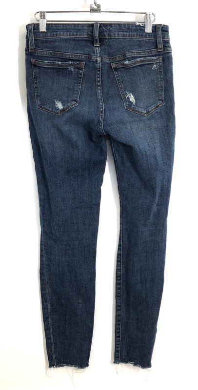 Sam Edelman Women's The Kitten Mid Rise Skinny Ankle Jeans Blue Distressed Sz 27