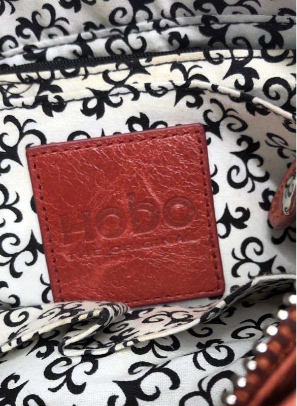 Hobo The Original Burnt Orange Leather Shoulder Bag Purse Lot of 2