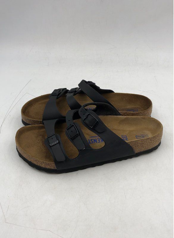 Birkenstock Men&#39;s Black Adjustable Strap Slip-On Slide Sandals - Size 6