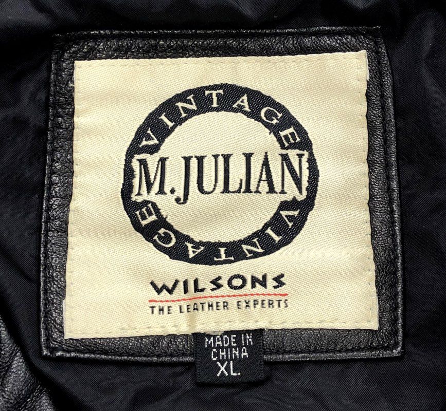 Vintage 90s M. Julian Wilsons Button Front Leather Jacket Car Coat Sz XL