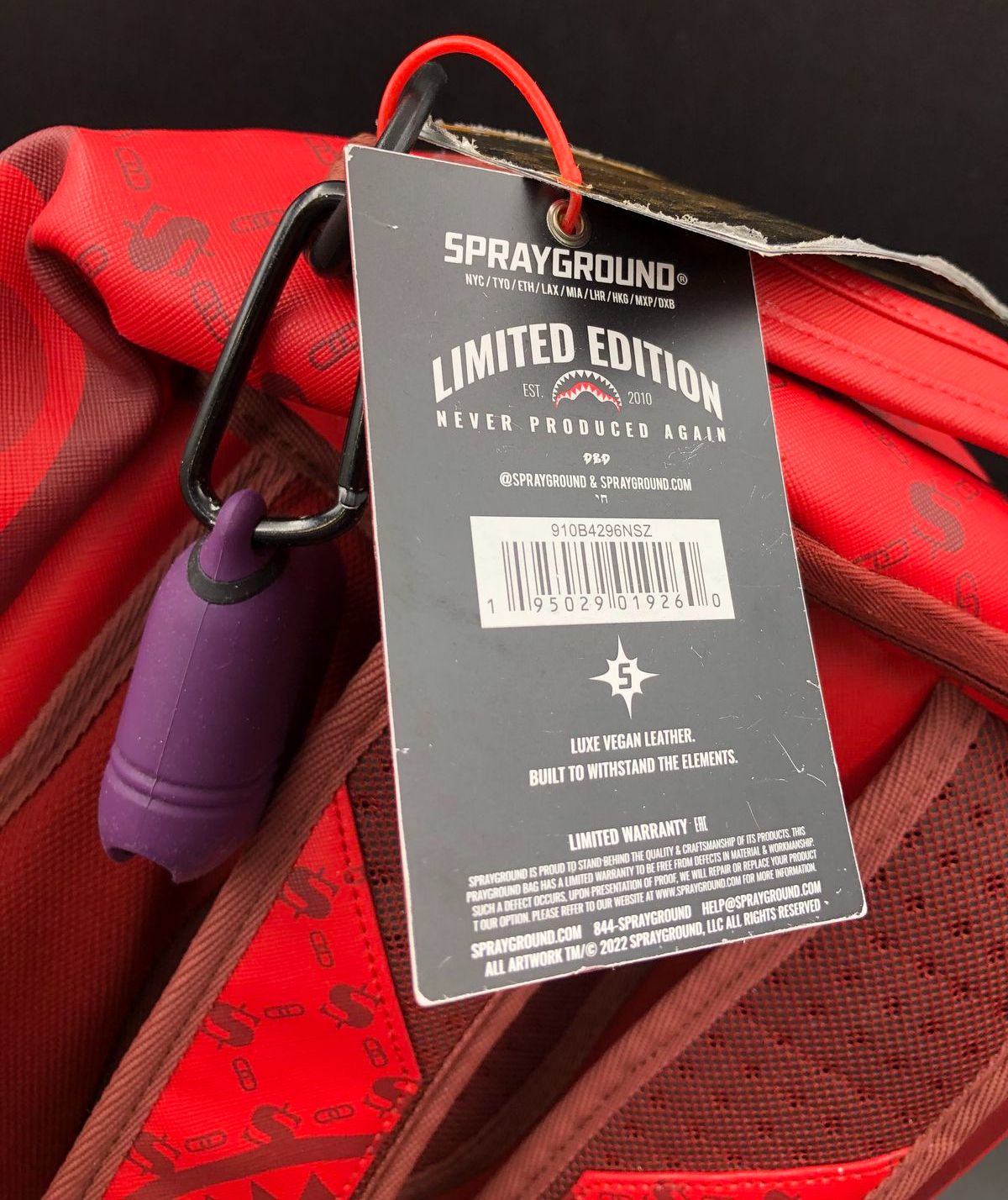 Sprayground Limited Edition Patterned Red Backpack