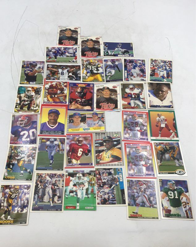 16.2 lbs. Lot of Football, Baseball Cards. Medium Box, Unsorted