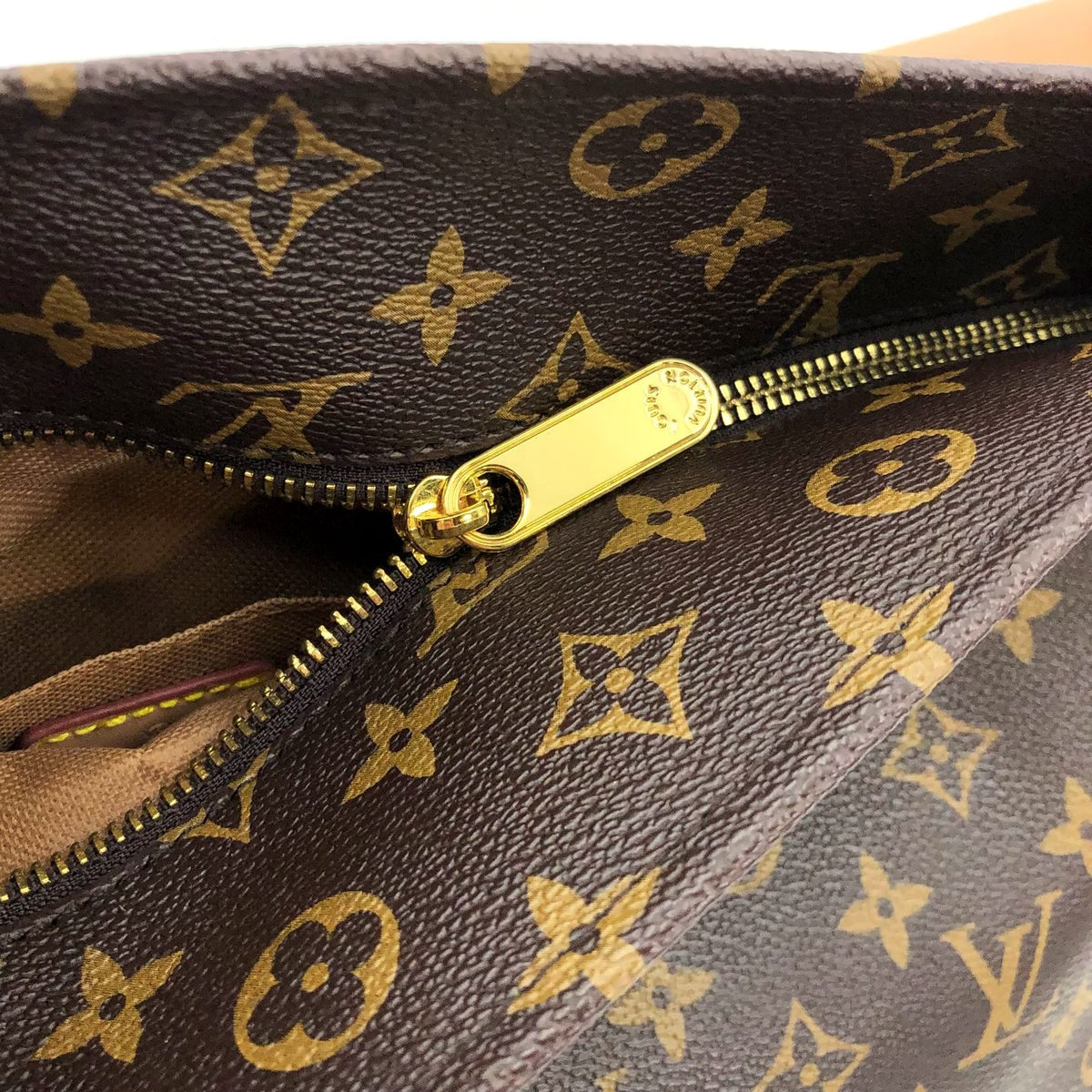 Louis Vuitton Inspired Brown LV Monogram Print Coated Canvas Shoulder Bag