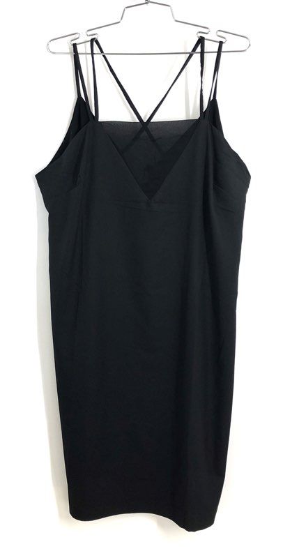Suzanne Betro Women's Black Strappy V-Neck Criss Cross Back Shift Dress NWT 1X