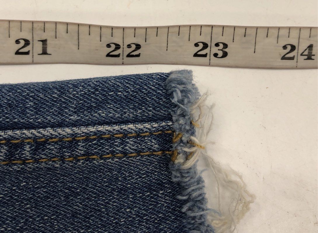 Pilcro and the Letterpress Women's Blue Slim Straight Frayed Hem Jeans Sz 25 P