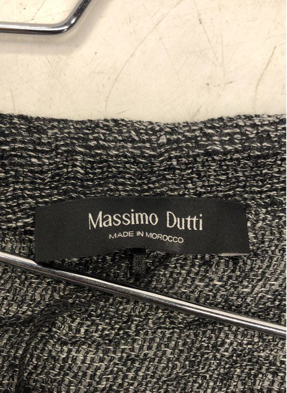 Massimo Dutti Women's Black Gray Marl Bell Sleeve V-Neck Shirt NWT Sz L