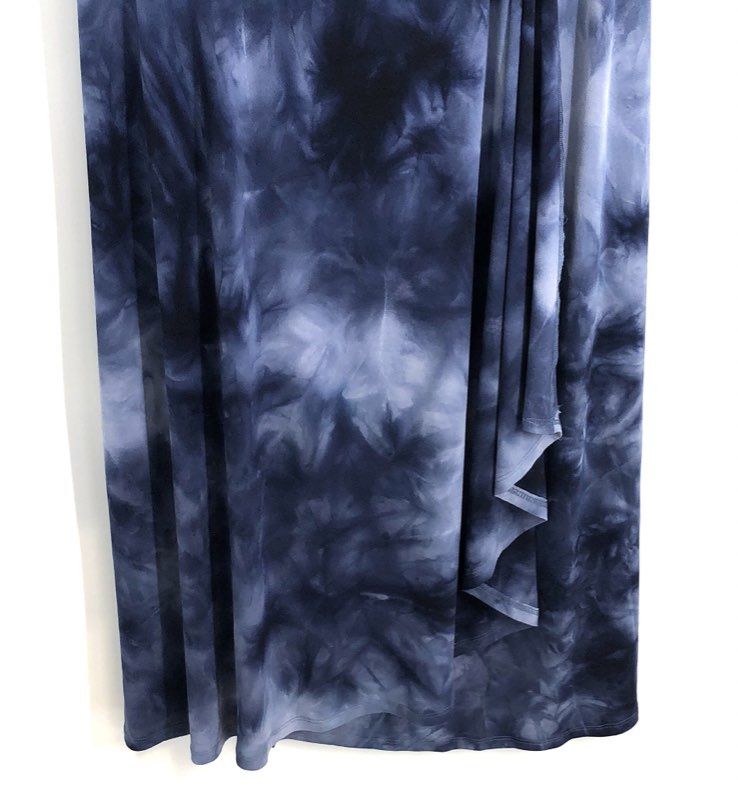 Lane Bryant Women's Blue Tie Dye Faux Wrap O-Ring Knit Dress NWT Size 14/16