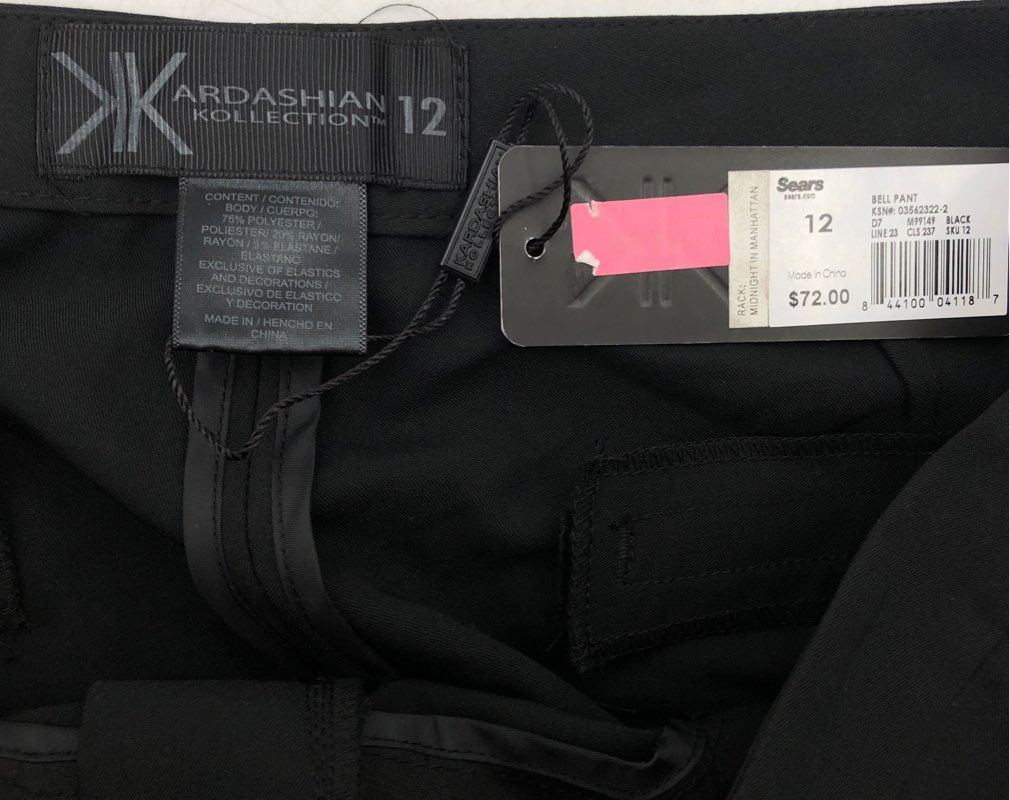 NWT Kardashian Kollection Women&#39;s Black Dress Pants - Size 12