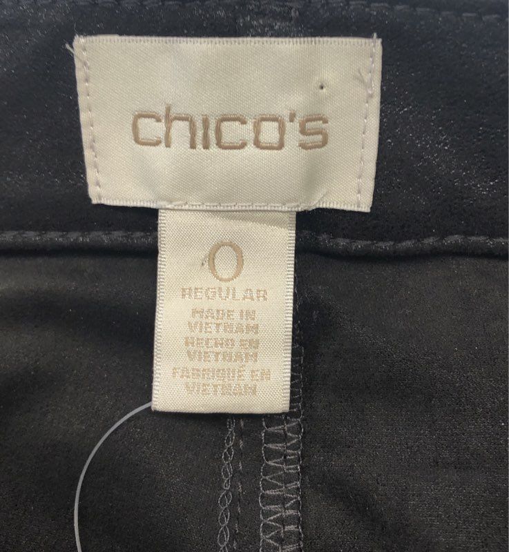 Chico's Women's Ultimate Fit Knit Suede Pants Black NWT Size 0