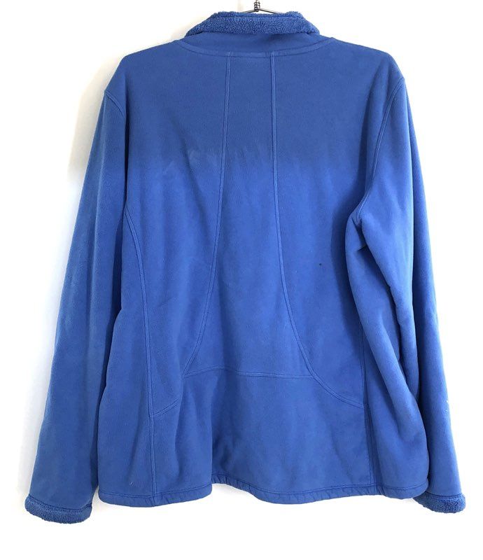 The North Face Women's Blue Full Zip Fleece Jacket High Pile Collar Sz XL