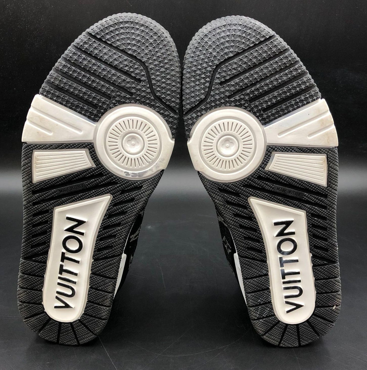 Louis Vuitton Inspired Men's Signature LV Monogram Black/White Sneakers - Sz 45