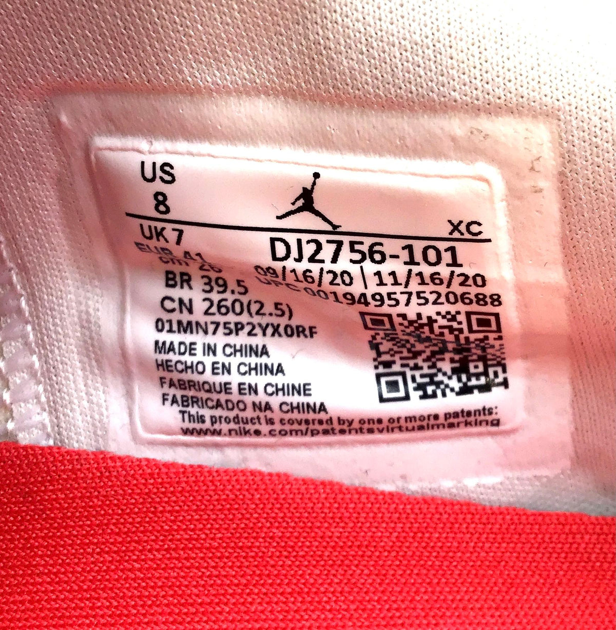 Nike Men's Jordan 1 Centre Court White Red Athletic Shoes - Size 8