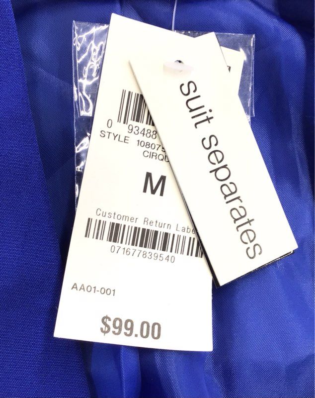 NWT Bar III Women's Blue Blazer - Size M