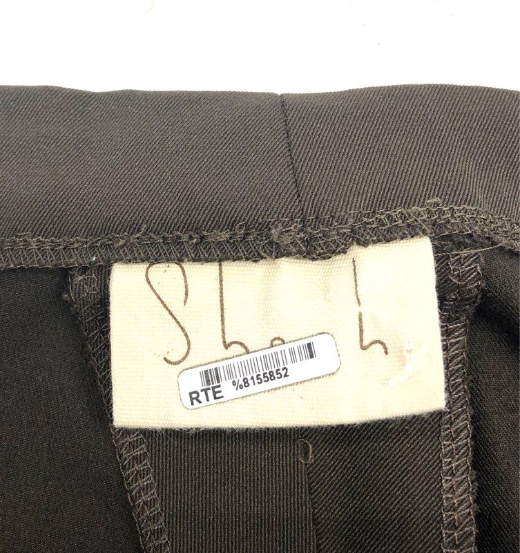 Women's Dark Brown Stitched Knee Ankle Slit Trousers Pants Sz 35x27