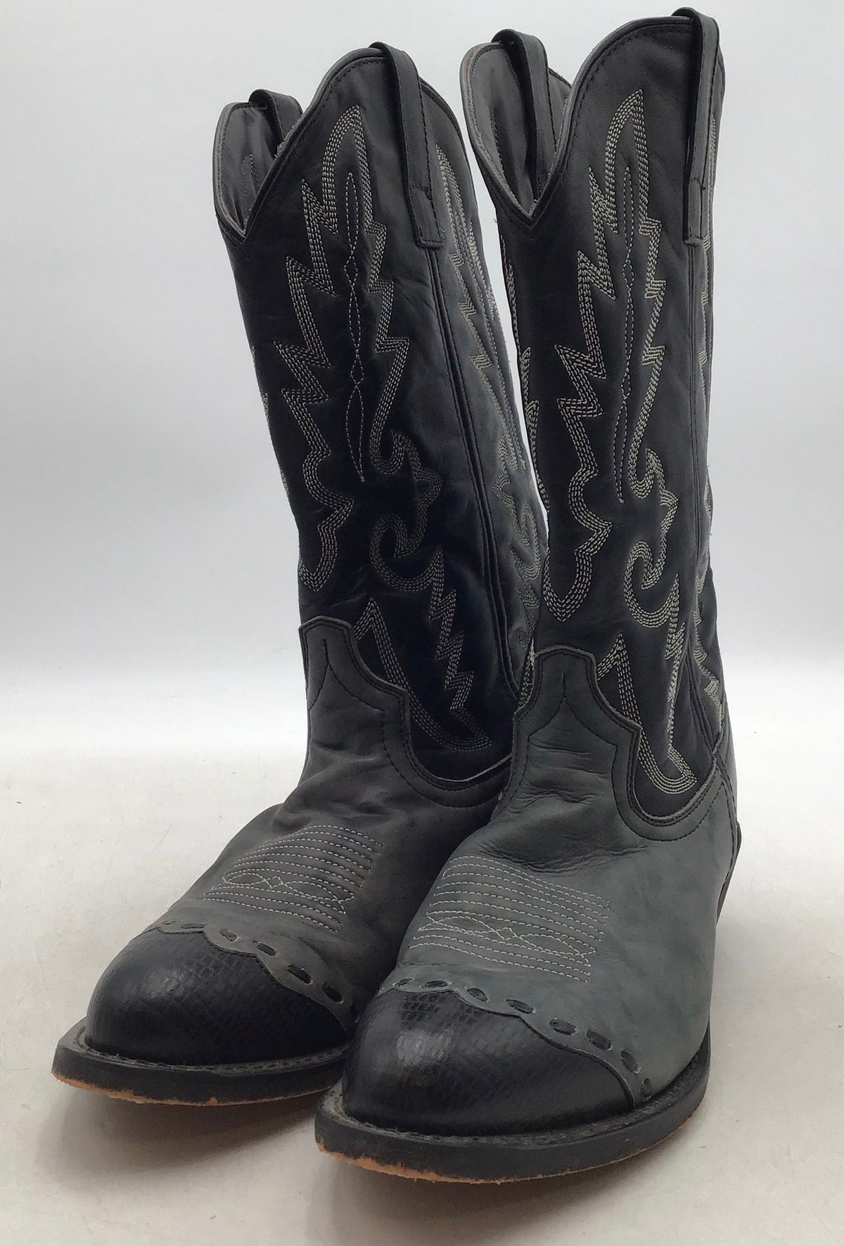 Laredo Men&#39;s Flagstaff 6782 Black Leather Western Boots - Size 10D