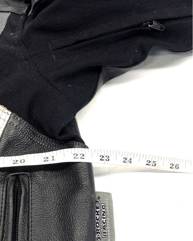Joe Rocket Women's Blaster Leather Motorcycle Racing Jacket Black Silver Sz L