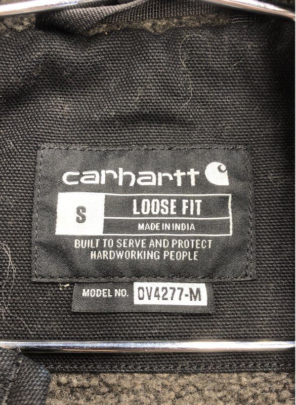 Carhartt Men's Washed Duck Sherpa Lined Vest Black Workwear Sz S