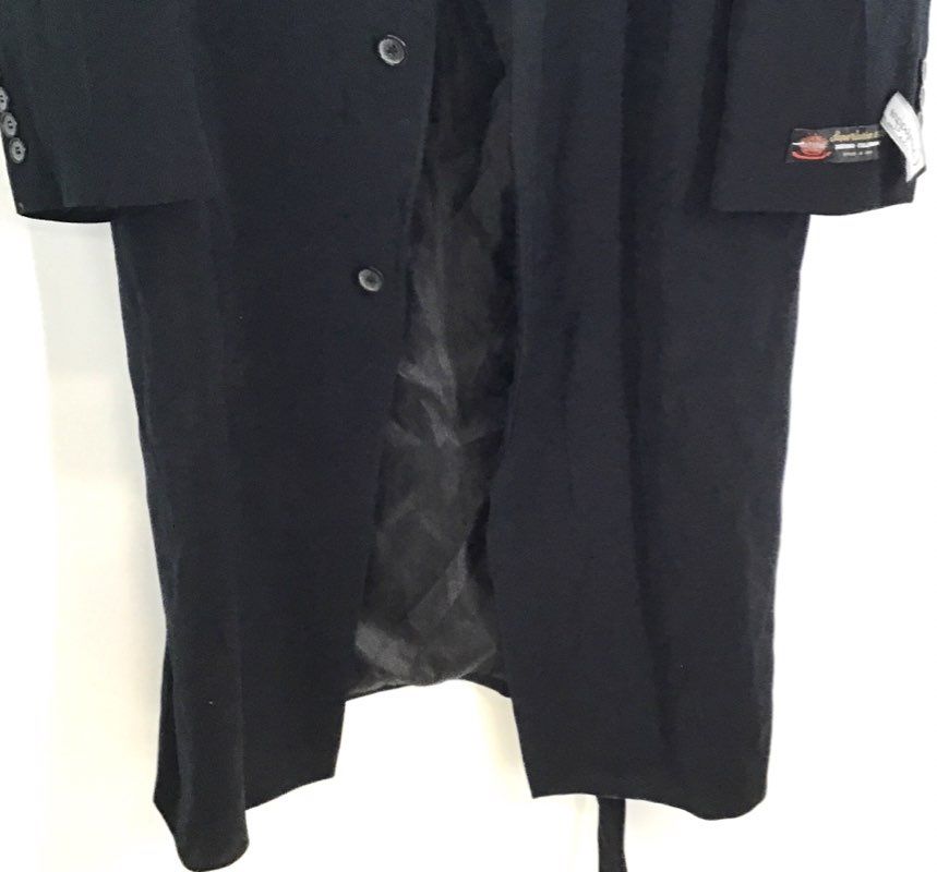 Falcone Men's Aero II Topcoat Black Belted Polyester Trench Jacket Sz 52L NWT