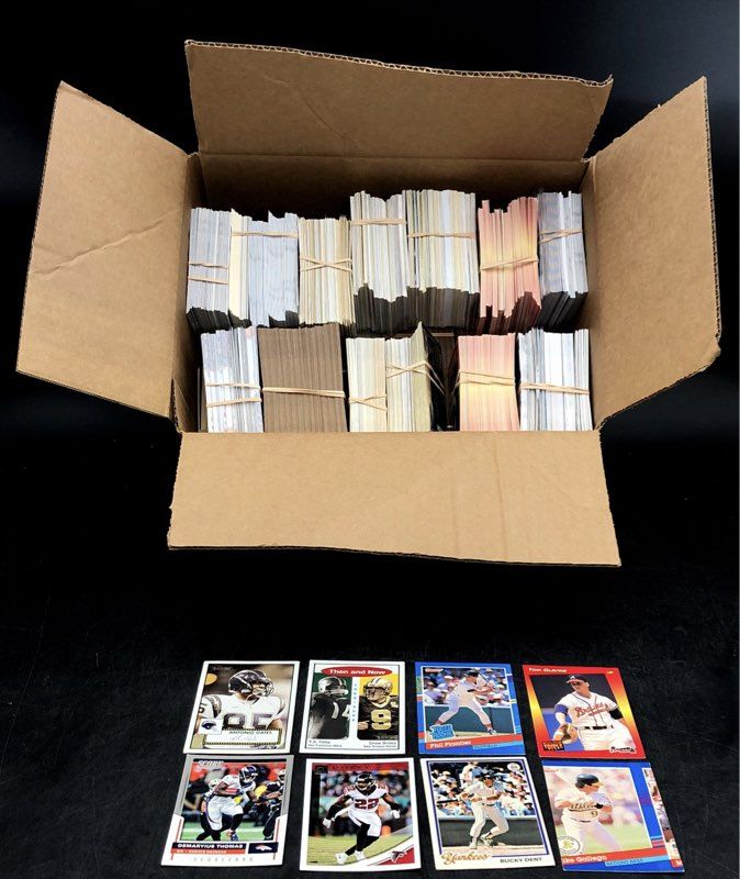 11.8 Lbs. Mixed Sports Baseball Football NFL Cards. Medium Box, Unsorted