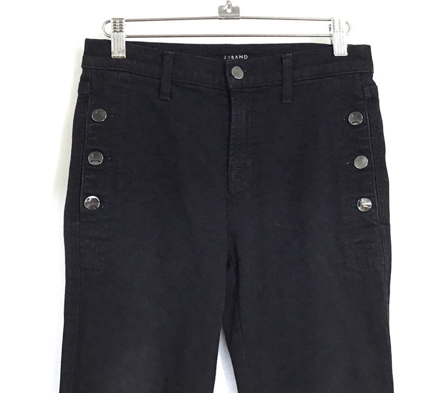 J Brand Women's Black Sailor Button High Rise Skinny Stretch Jeans Sz 26