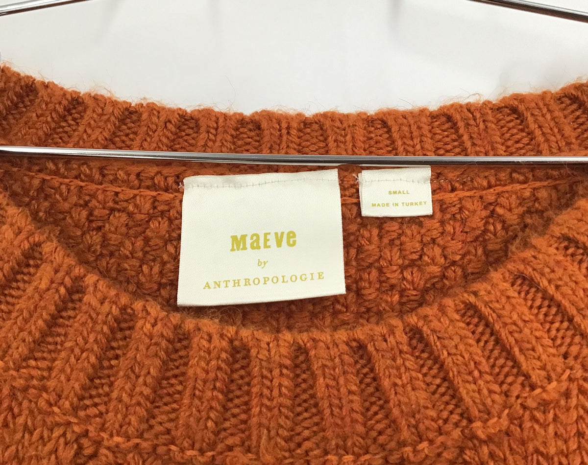 Maeve By Anthropologie Women&#39;s Brown Knitted Pullover Sweater - Size S