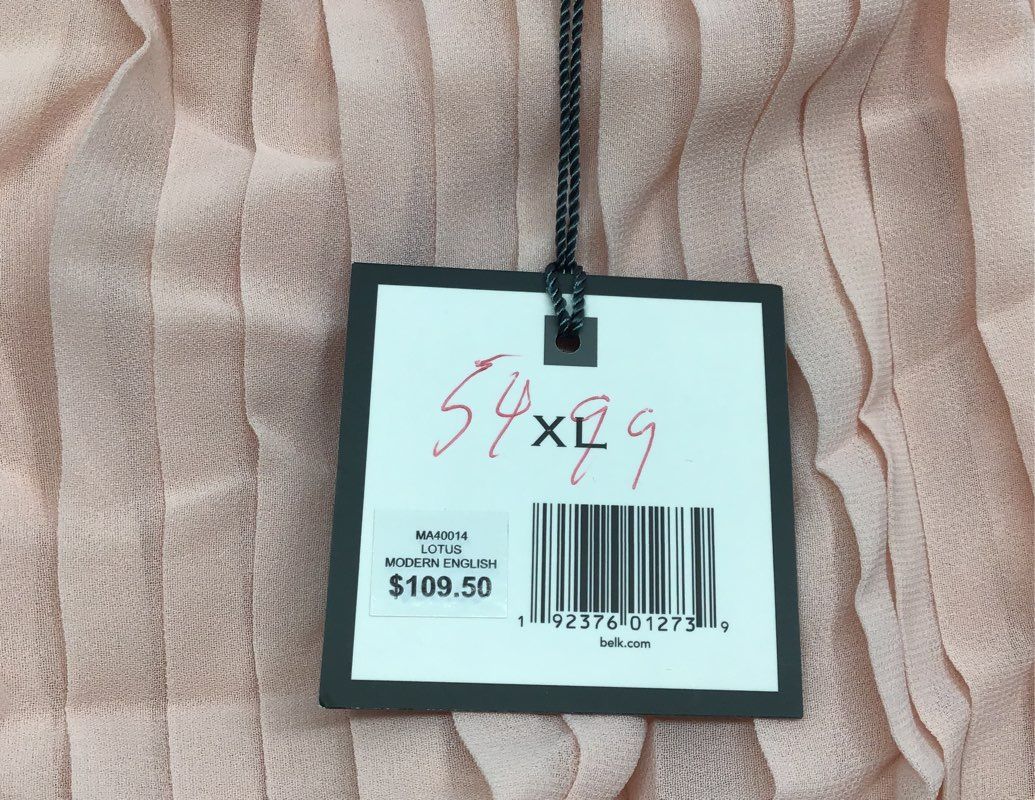 Madison Women's Pink Pleated Spaghetti Strap Maxi Dress Belted NWT Sz XL