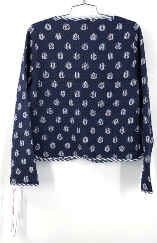 Vineyard Vines Women's Reversible Quilted Jacket Navy Blue Fleur-de-Lis NWT Sz S