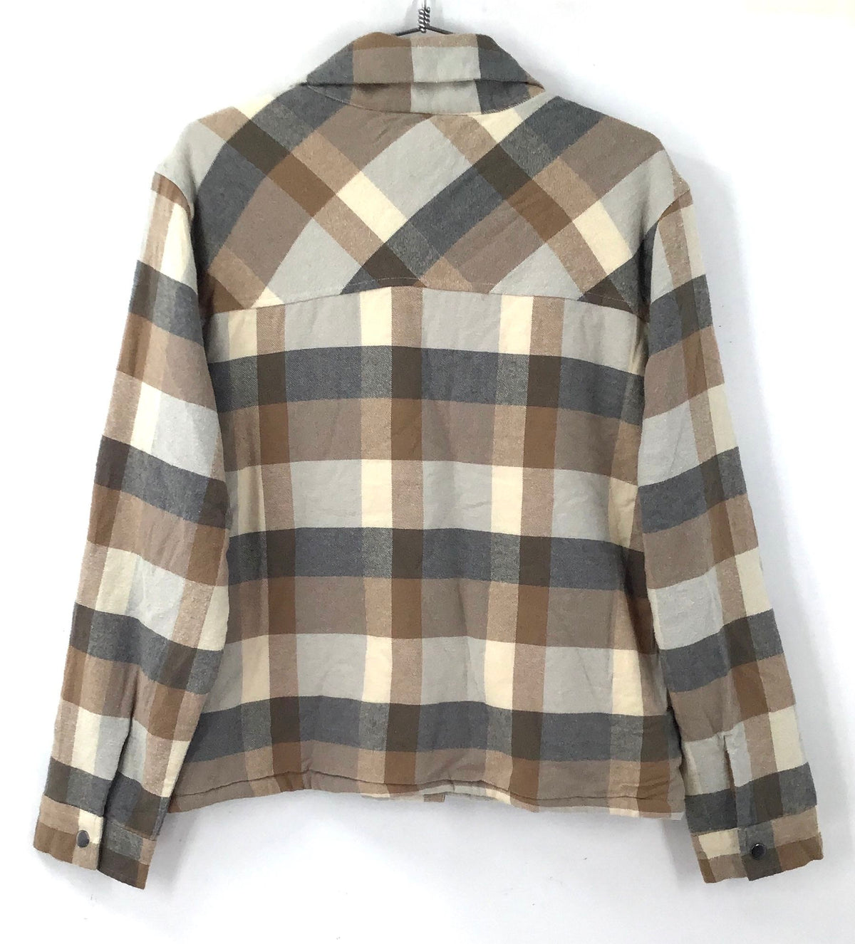 NWT Lucky Brand Men's Brown Plaid Cotton Shirt Jacket - Size M