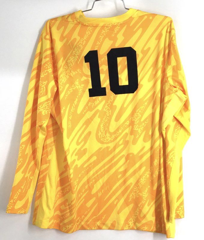 Nike Men's Yellow Orange Graphic Dri-FIT Soccer Goalkeeper Jersey Sz XL #10
