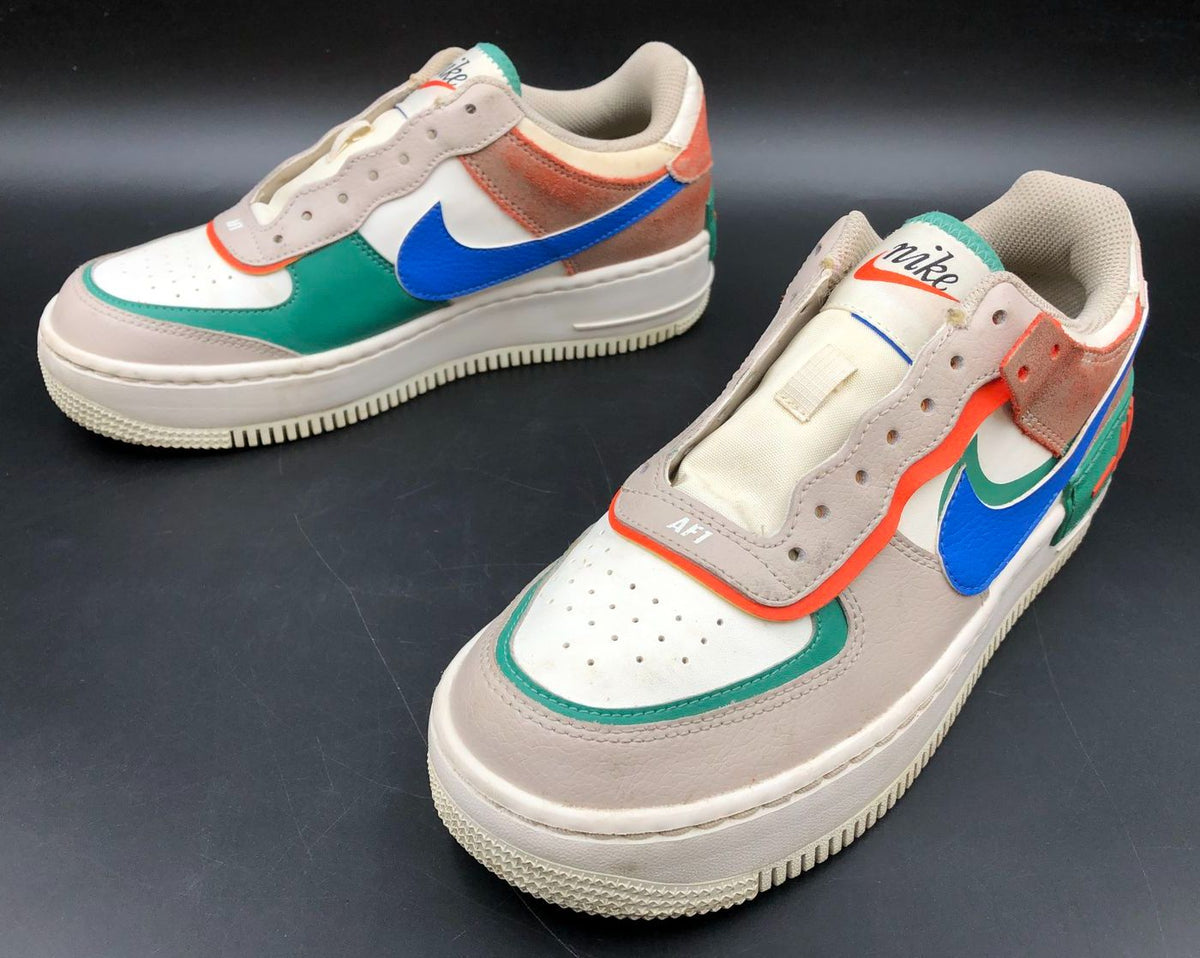 Nike Air Force 1 Shadow Women's Blue/Green/White/Beige Sneakers - Size 8 (+COA)